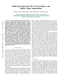 Multi-Scale Supervised 3D U-Net for Kidneys and Kidney Tumor
  Segmentation