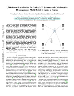 UWB-Based Localization for Multi-UAV Systems and Collaborative
  Heterogeneous Multi-Robot Systems: a Survey