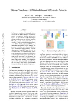 Highway Transformer: Self-Gating Enhanced Self-Attentive Networks