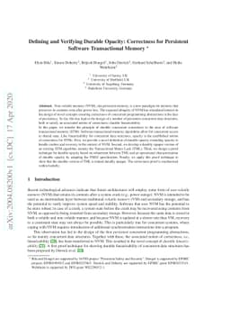 Defining and Verifying Durable Opacity: Correctness for Persistent
  Software Transactional Memory