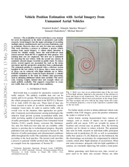 Vehicle Position Estimation with Aerial Imagery from Unmanned Aerial
  Vehicles