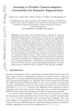 Learning to Predict Context-adaptive Convolution for Semantic
  Segmentation