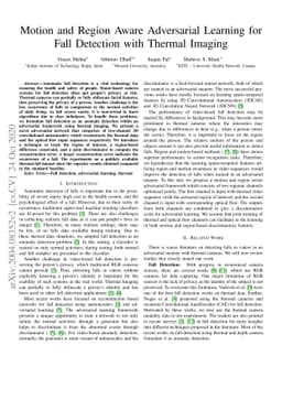 Motion and Region Aware Adversarial Learning for Fall Detection with
  Thermal Imaging
