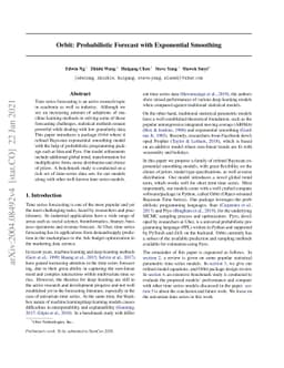 Orbit: Probabilistic Forecast with Exponential Smoothing