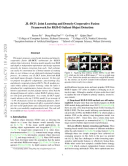 JL-DCF: Joint Learning and Densely-Cooperative Fusion Framework for
  RGB-D Salient Object Detection
