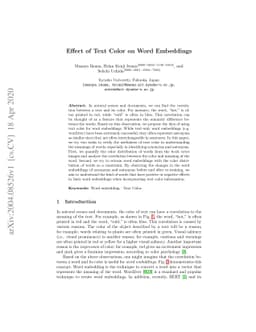 Effect of Text Color on Word Embeddings