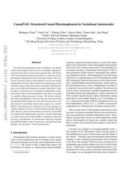 CausalVAE: Structured Causal Disentanglement in Variational Autoencoder