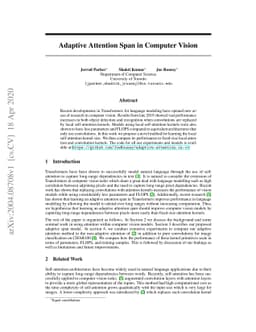 Adaptive Attention Span in Computer Vision