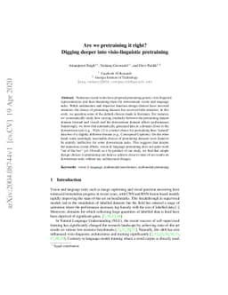 Are we pretraining it right? Digging deeper into visio-linguistic
  pretraining