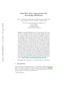Role-Wise Data Augmentation for Knowledge Distillation