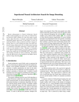 Superkernel Neural Architecture Search for Image Denoising