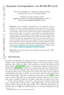 Semantic Correspondence via 2D-3D-2D Cycle
