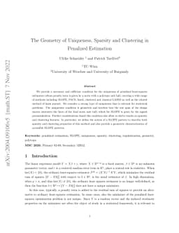 The Geometry of Uniqueness, Sparsity and Clustering in Penalized
  Estimation