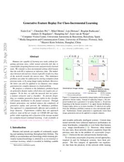 Generative Feature Replay For Class-Incremental Learning