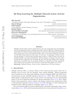 4D Deep Learning for Multiple Sclerosis Lesion Activity Segmentation