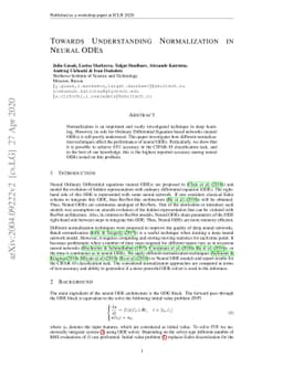 Towards Understanding Normalization in Neural ODEs
