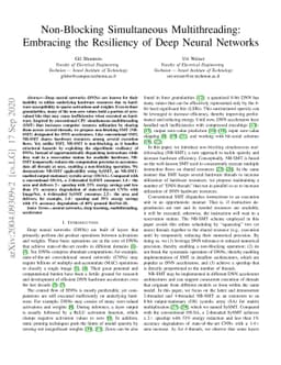 Non-Blocking Simultaneous Multithreading: Embracing the Resiliency of
  Deep Neural Networks