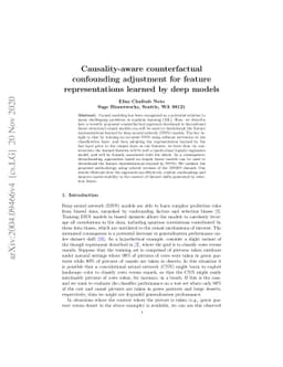 Causality-aware counterfactual confounding adjustment for feature
  representations learned by deep models