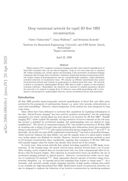 Deep variational network for rapid 4D flow MRI reconstruction