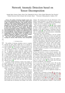 Network Anomaly Detection based on Tensor Decomposition