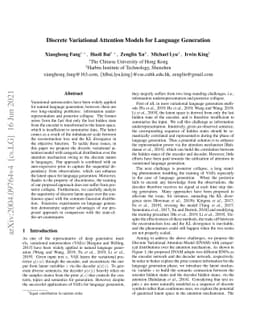 Discrete Variational Attention Models for Language Generation
