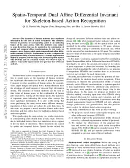 Spatio-Temporal Dual Affine Differential Invariant for Skeleton-based
  Action Recognition