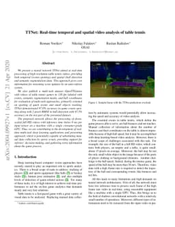 TTNet: Real-time temporal and spatial video analysis of table tennis