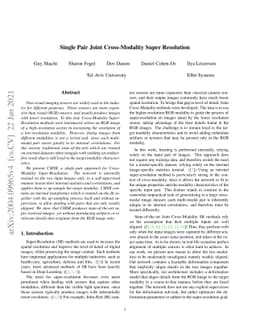 Single Pair Cross-Modality Super Resolution