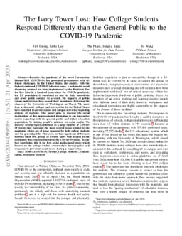 The Ivory Tower Lost: How College Students Respond Differently than the
  General Public to the COVID-19 Pandemic