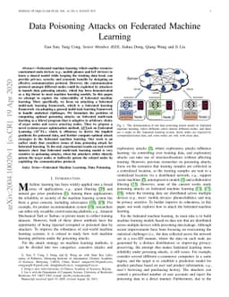 Data Poisoning Attacks on Federated Machine Learning