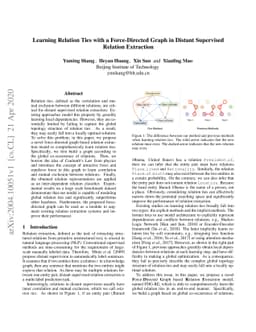 Learning Relation Ties with a Force-Directed Graph in Distant Supervised
  Relation Extraction