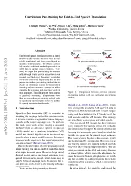 Curriculum Pre-training for End-to-End Speech Translation