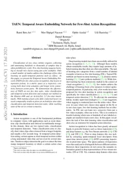 TAEN: Temporal Aware Embedding Network for Few-Shot Action Recognition
