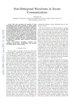 Non-Orthogonal Waveforms in Secure Communications
