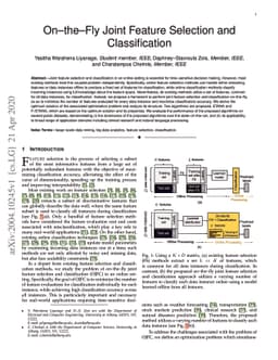 On-the-Fly Joint Feature Selection and Classification
