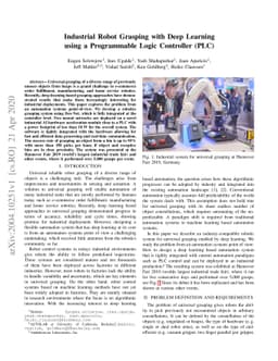 Industrial Robot Grasping with Deep Learning using a Programmable Logic
  Controller (PLC)