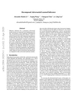 Decomposed Adversarial Learned Inference