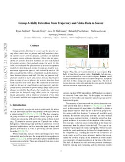 Group Activity Detection from Trajectory and Video Data in Soccer