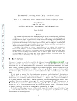Federated Learning with Only Positive Labels