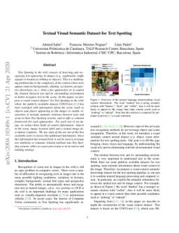Textual Visual Semantic Dataset for Text Spotting