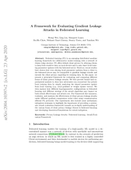 A Framework for Evaluating Gradient Leakage Attacks in Federated
  Learning
