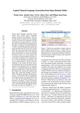 Logical Natural Language Generation from Open-Domain Tables