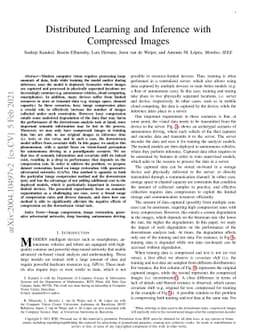 Distributed Learning and Inference with Compressed Images