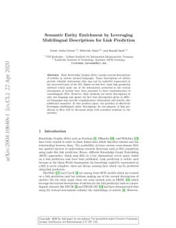 Semantic Entity Enrichment by Leveraging Multilingual Descriptions for
  Link Prediction