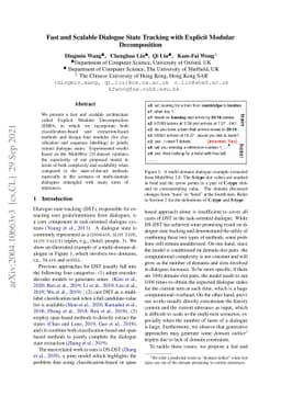 Fast and Scalable Dialogue State Tracking with Explicit Modular
  Decomposition