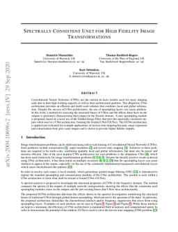 Spectrally Consistent UNet for High Fidelity Image Transformations