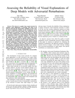 Assessing the Reliability of Visual Explanations of Deep Models with
  Adversarial Perturbations