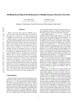 Distilling Knowledge from Refinement in Multiple Instance Detection
  Networks