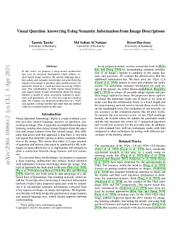 Visual Question Answering Using Semantic Information from Image
  Descriptions