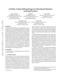 ArchNet: Data Hiding Model in Distributed Machine Learning System